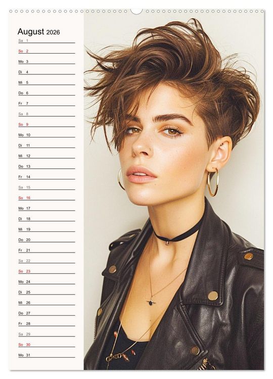 Produktbild: Kurzhaarschnitte. Zeitlose und sch&ouml;ne Schnitte f&uuml;r kurze Haare (Wandkalender 2026 DIN A2 hoch), CALVENDO Monatskalender