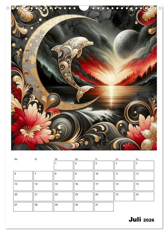 Produktbild: Tierische Mondlichtmagie (Wandkalender 2026 DIN A3 hoch), CALVENDO Monatskalender