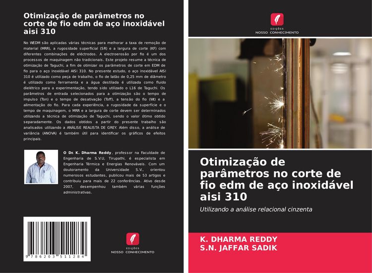Produktbild: Otimiza&ccedil;&atilde;o de par&acirc;metros no corte de fio edm de a&ccedil;o inoxid&aacute;vel aisi 310