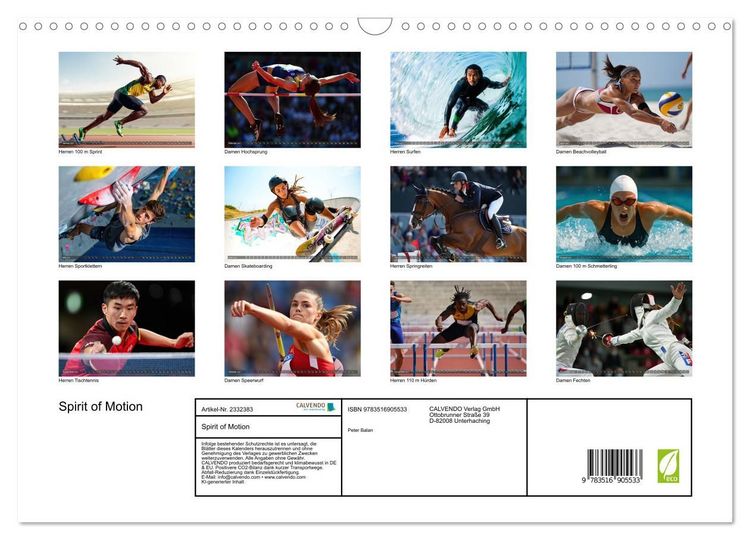Produktbild: Spirit of Motion (Wandkalender 2027 DIN A3 quer), CALVENDO Monatskalender