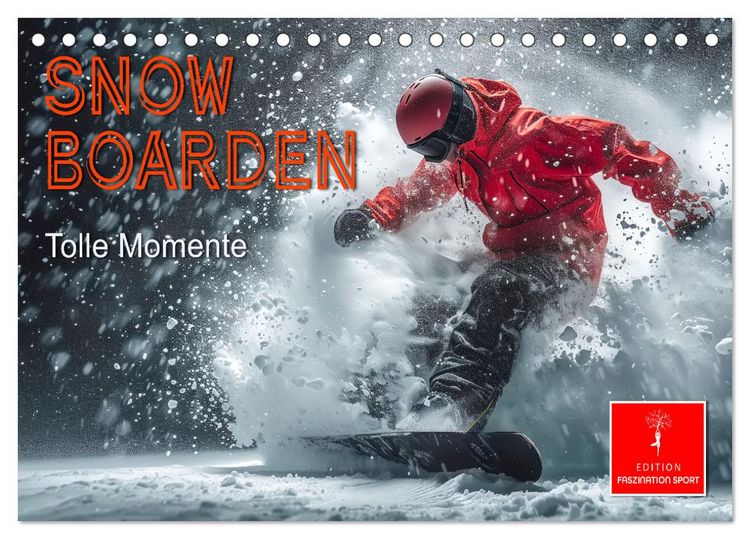 Produktbild: Snowboarden - tolle Momente (Tischkalender 2026 DIN A5 quer), CALVENDO Monatskalender