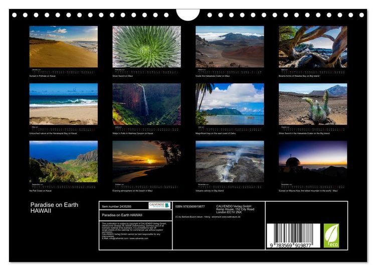 Produktbild: Paradise on Earth HAWAII (Wall Calendar 2027 DIN A4 landscape), CALVENDO 12 Month Wall Calendar