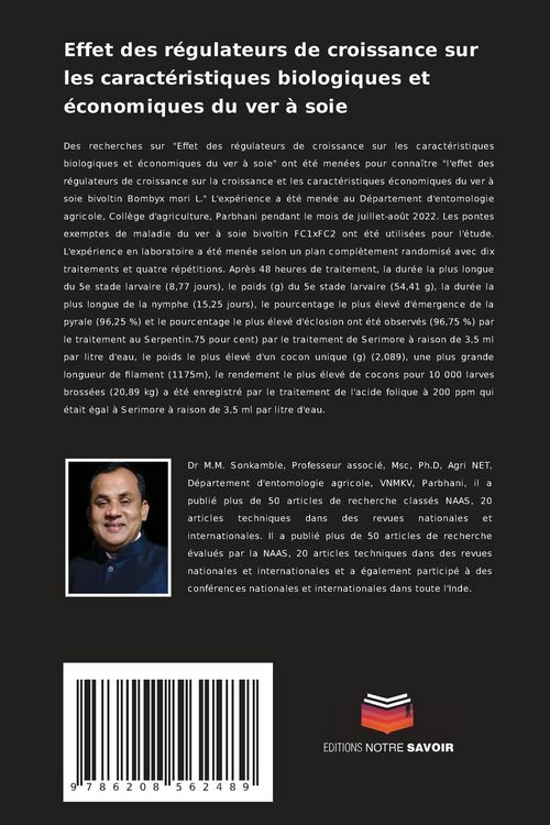 Produktbild: Effet des r&eacute;gulateurs de croissance sur les caract&eacute;ristiques biologiques et &eacute;conomiques du ver &agrave; soie