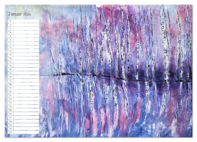 Produktbild: Gemalte Herbsttr&auml;ume - Eine malerische Reise in bunte Herbstlandschaften (hochwertiger Premium Wandkalender 2026 DIN A2 quer), Kunstdruck in Hochglanz