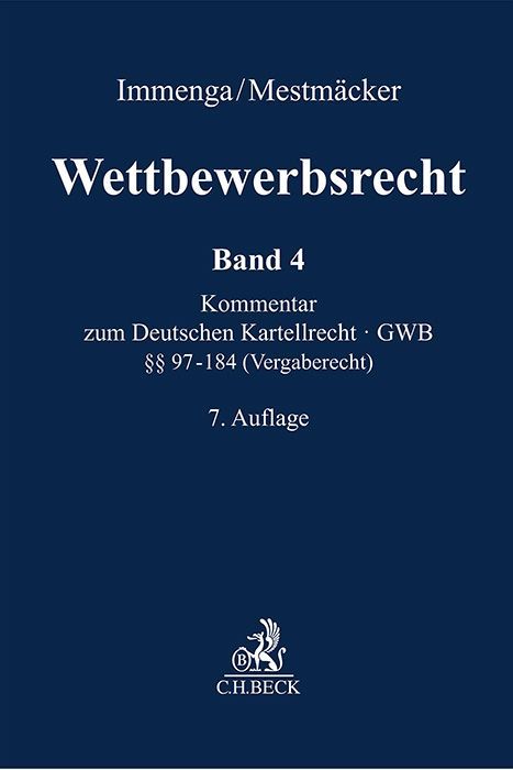 Produktbild: Wettbewerbsrecht Band 4: Vergaberecht. Kommentar zum Europ&auml;ischen und Deutschen Kartellrecht