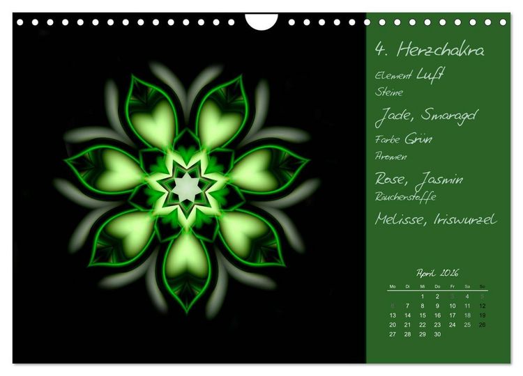 Produktbild: Kleine Chakrenlehre (Wandkalender 2026 DIN A4 quer), CALVENDO Monatskalender