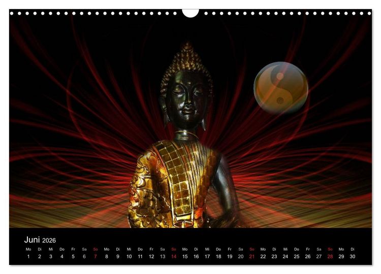 Produktbild: Buddha und Yin Yang (Wandkalender 2026 DIN A3 quer), CALVENDO Monatskalender