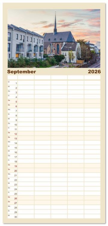 Produktbild: Familienplaner 2026 - Neuss Impressionen mit 5 Spalten (Wandkalender, 21 x 45 cm) CALVENDO