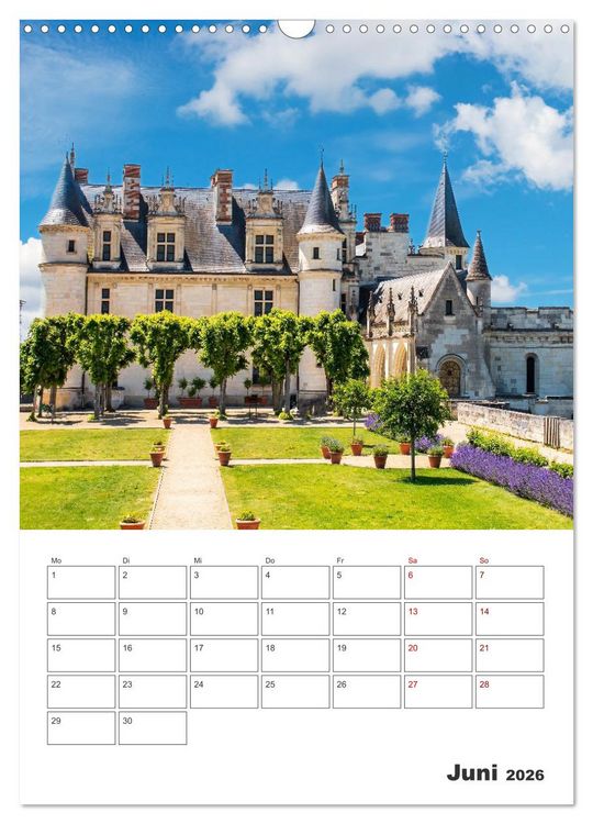 Produktbild: Schl&ouml;sser der Loire - Reiseplaner (Wandkalender 2026 DIN A3 hoch), CALVENDO Monatskalender