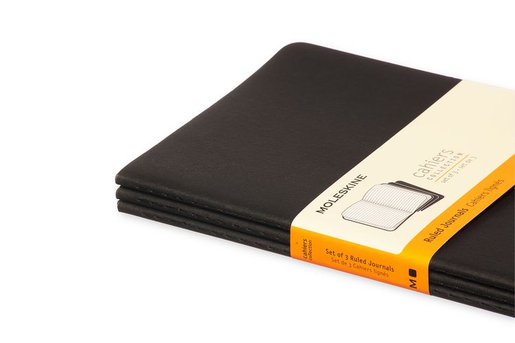 Produktbild: Moleskine Cahier large liniert schwarz DIN A5. 3er Pack