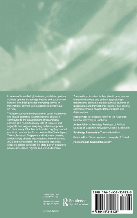 Produktbild: Transnational Activism in Asia