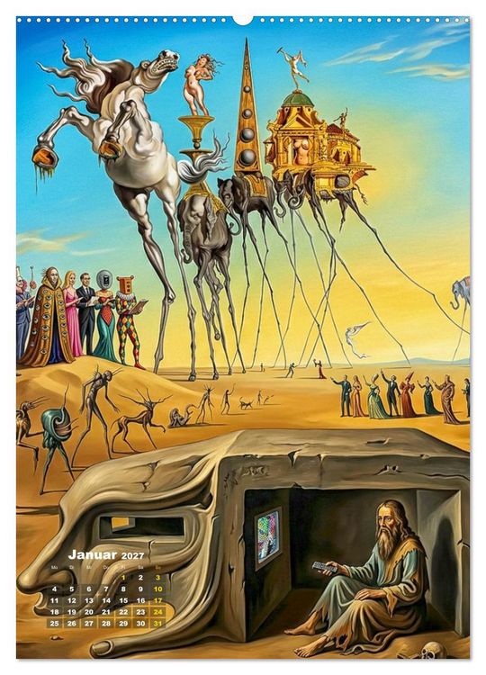 Produktbild: Dali und Magritte: zwei surreale Wirklichkeiten (Wandkalender 2027 DIN A2 hoch), CALVENDO Monatskalender