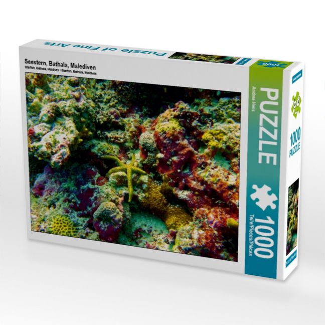 Produktbild: CALVENDO Puzzle Seestern, Bathala, Malediven | 1000 Teile Lege-Gr&ouml;&szlig;e 64x48cm Foto-Puzzle f&uuml;r gl&uuml;ckliche Stunden