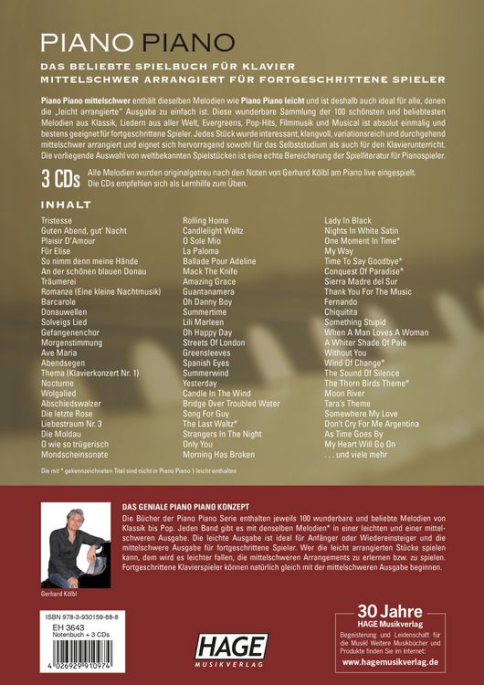 Produktbild: Piano Piano 1 mittelschwer + 3 CDs