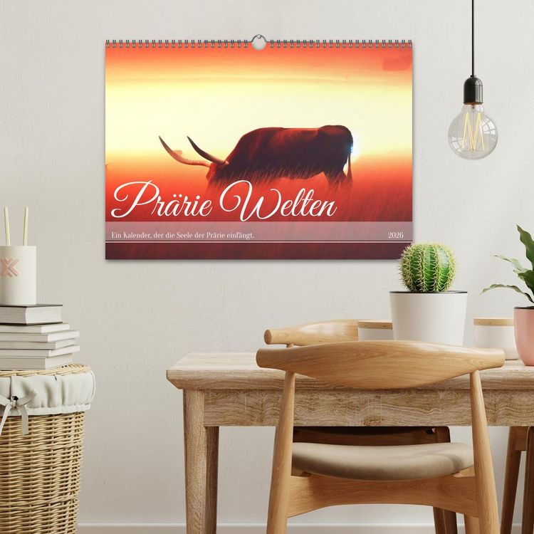 Produktbild: Pr&auml;rie Welten - Ein Kalender, der die Seele der Pr&auml;rie einf&auml;ngt. (Wandkalender 2026 DIN A3 quer), CALVENDO Monatskalender