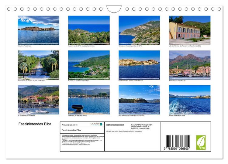 Produktbild: Faszinierendes Elba (Wandkalender 2027 DIN A4 quer), CALVENDO Monatskalender