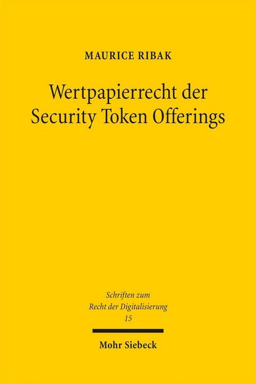 Produktbild: Wertpapierrecht der Security Token Offerings