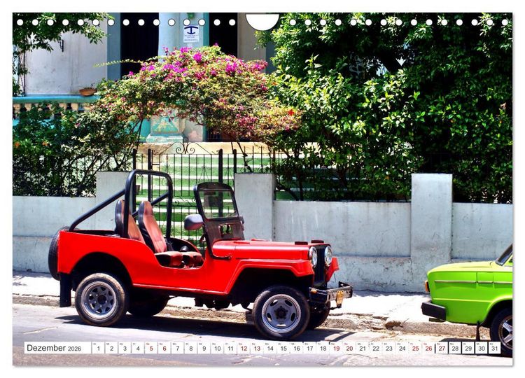 Produktbild: Willys Jeep - Eine amerikanische Legende auf Kuba (Wandkalender 2026 DIN A4 quer), CALVENDO Monatskalender