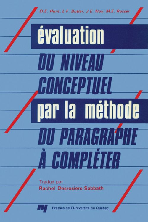 Produktbild: &Eacute;valuation du niveau conceptuel par la m&eacute;thode du paragraphe &agrave; compl&eacute;ter