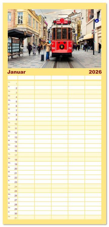 Produktbild: Familienplaner 2026 - Istanbul - Lebendige Metropole voller Geschichte und Pracht mit 5 Spalten (Wandkalender, 21 x 45 cm) CALVENDO