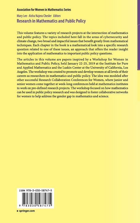 Produktbild: Research in Mathematics and Public Policy