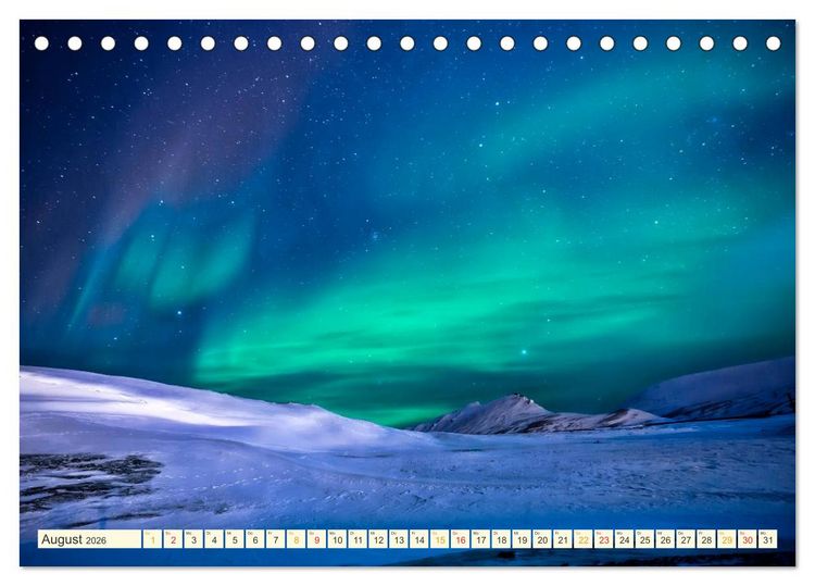 Produktbild: Sternenhimmel im magischen Licht - Polarlicht und Milchstra&szlig;e (Tischkalender 2026 DIN A5 quer), CALVENDO Monatskalender
