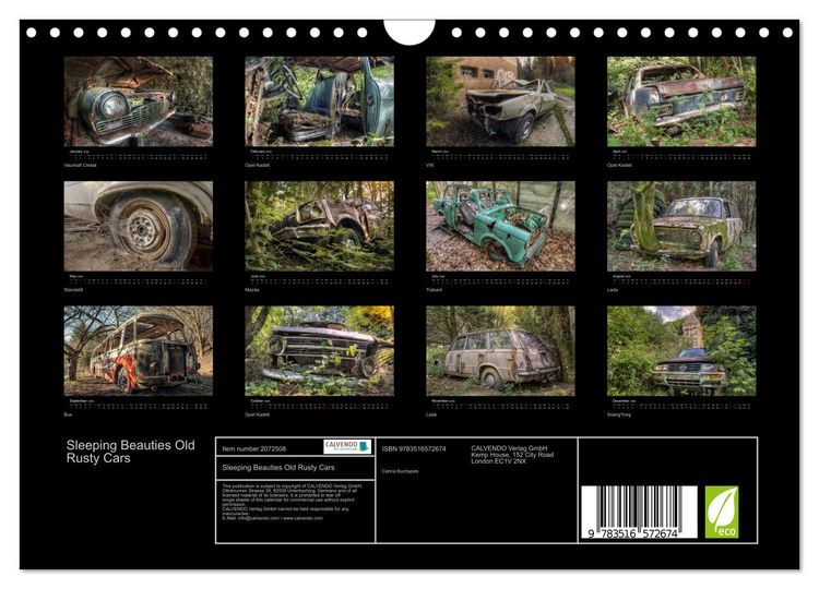 Produktbild: Sleeping Beauties Old Rusty Cars (Wall Calendar 2026 DIN A4 landscape), CALVENDO 12 Month Wall Calendar