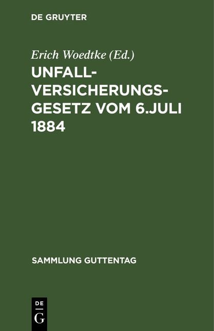 Produktbild: Unfallversicherungsgesetz vom 6. Juli 1884