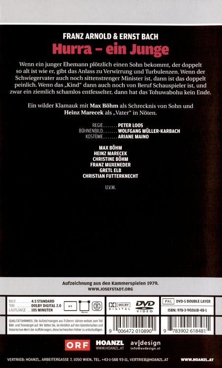 Produktbild: Hurra, ein Junge (Franz Arnold & Ernst Bach) - Edition Josefstadt