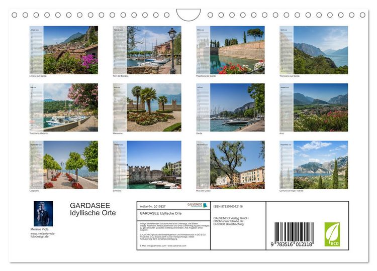 Produktbild: GARDASEE Idyllische Orte (Wandkalender 2026 DIN A4 quer), CALVENDO Monatskalender