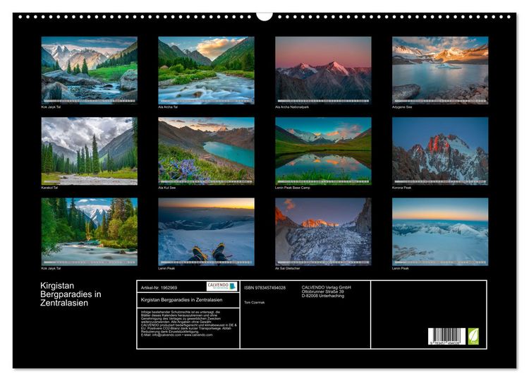 Produktbild: Kirgistan Bergparadies in Zentralasien (Wandkalender 2026 DIN A2 quer), CALVENDO Monatskalender