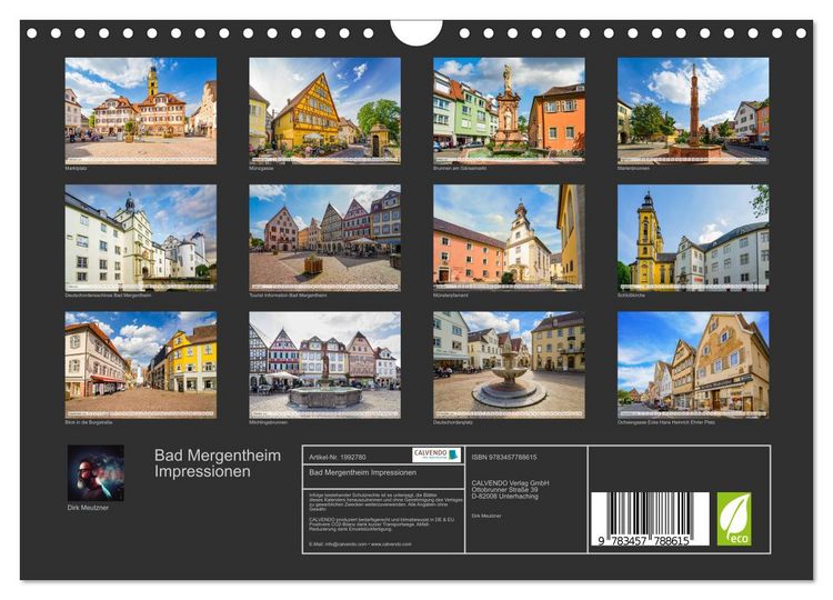 Produktbild: Bad Mergentheim Impressionen (Wandkalender 2026 DIN A4 quer), CALVENDO Monatskalender