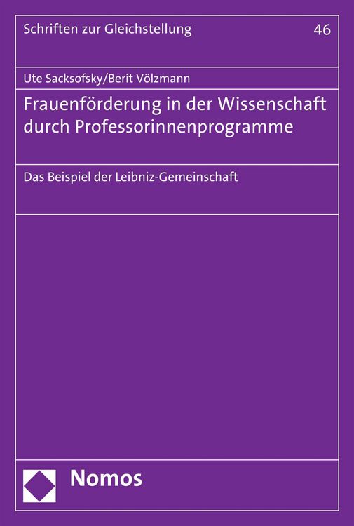 Produktbild: Frauenf&ouml;rderung in der Wissenschaft durch Professorinnenprogramme