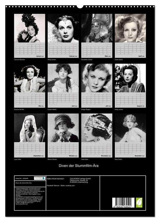 Produktbild: Diven der Stummfilm-&Auml;ra (hochwertiger Premium Wandkalender 2026 DIN A2 hoch), Kunstdruck in Hochglanz