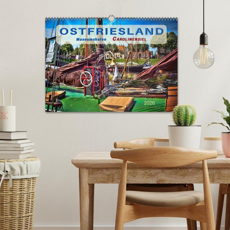 Produktbild: Ostfriesland - Museumshafen Carolinensiel (Wandkalender 2026 DIN A3 quer), CALVENDO Monatskalender
