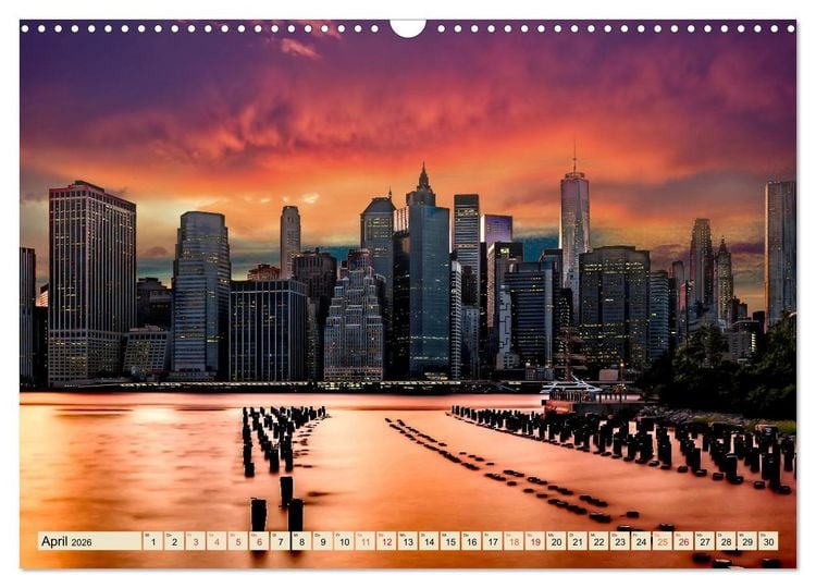 Produktbild: Metropolen - Nacht Skylines (Wandkalender 2026 DIN A3 quer), CALVENDO Monatskalender