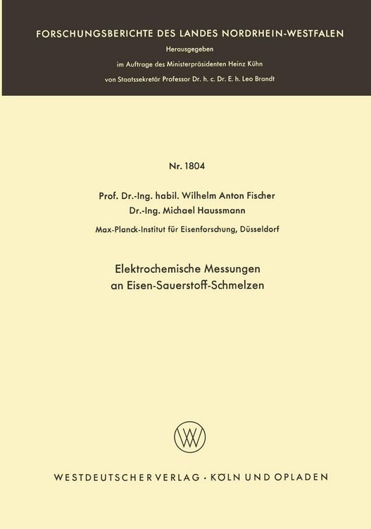 Produktbild: Elektrochemische Messungen an Eisen-Sauerstoff-Schmelzen