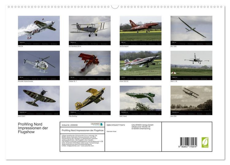 Produktbild: ProWing Nord Impressionen der Flugshow (hochwertiger Premium Wandkalender 2026 DIN A2 quer), Kunstdruck in Hochglanz