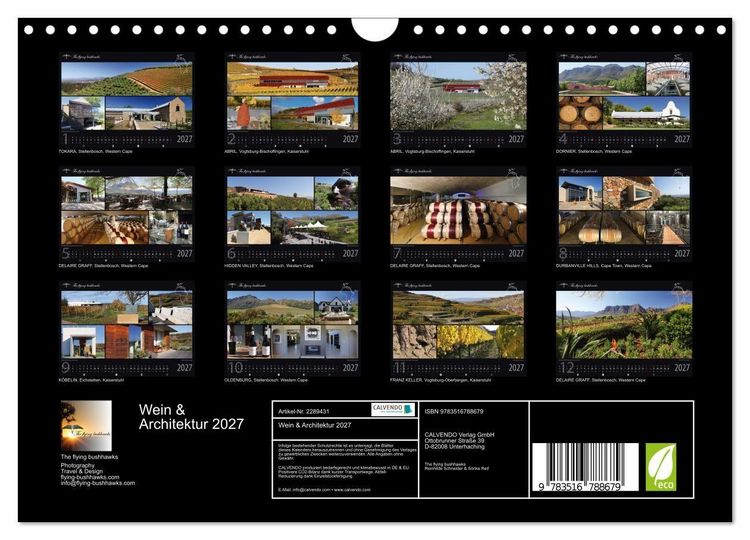 Produktbild: Wein & Architektur 2027 (Wandkalender 2027 DIN A4 quer), CALVENDO Monatskalender