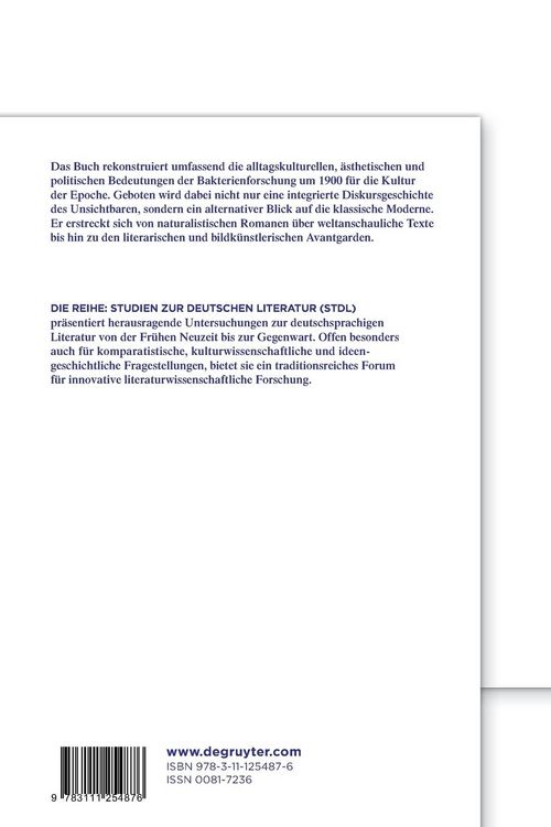 Produktbild: Das Mikrobielle in der Literatur und Kultur der Moderne