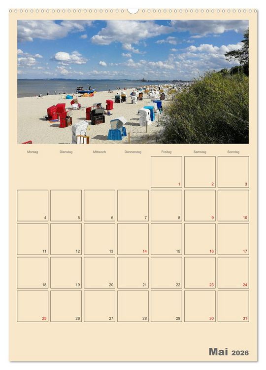 Produktbild: Usedom Ostsee - Terminplaner (hochwertiger Premium Wandkalender 2026 DIN A2 hoch), Kunstdruck in Hochglanz