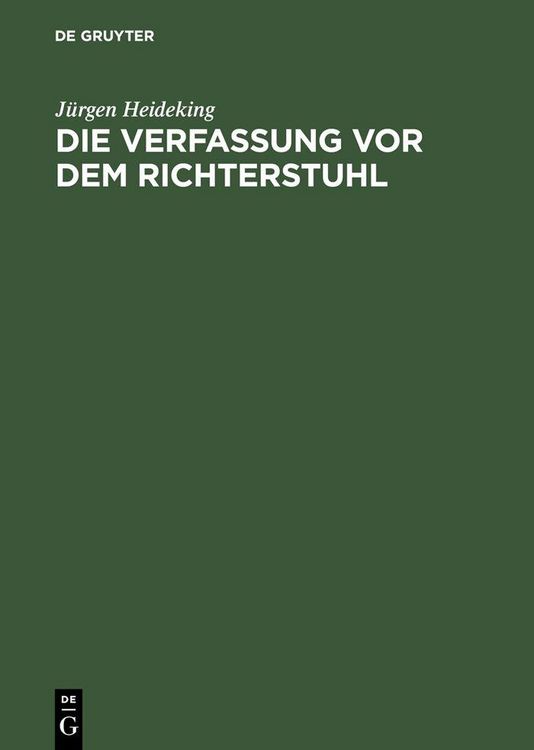 Produktbild: Die Verfassung vor dem Richterstuhl