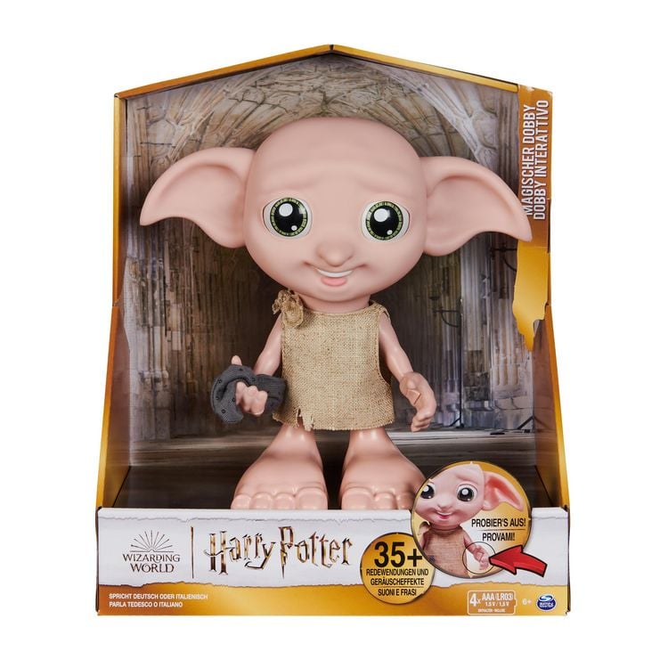 Produktbild: Wizarding World Harry Potter - Interaktiver Dobby Hauself Puppe mit &uuml;ber 30 Ger&auml;uschen, S&auml;tzen und Bewegungen, Deutsch-Italienisch