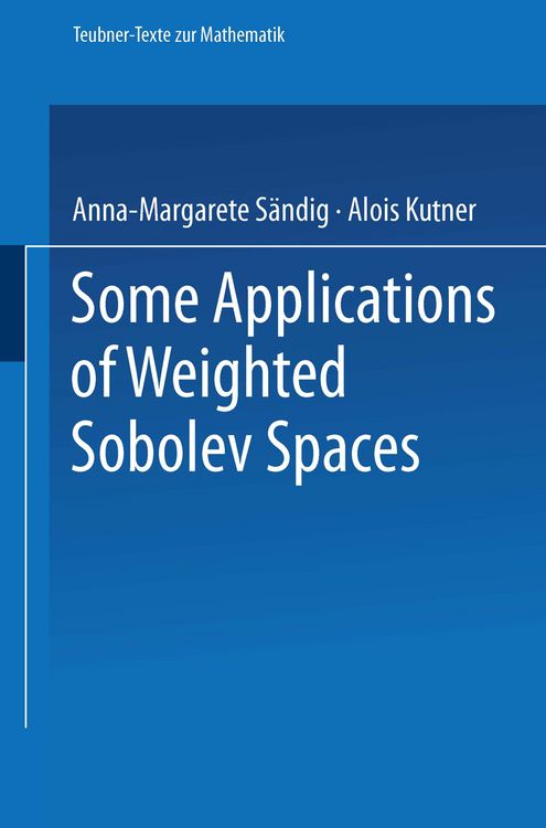 Produktbild: Some Applications of Weighted Sobolev Spaces