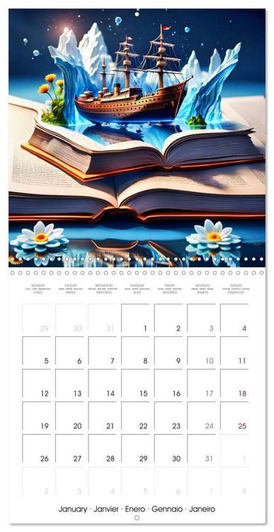 Produktbild: Fantastic surreal book worlds (Wall Calendar 2026 12 &times; 12 Inch) CALVENDO 12 Month Wall Calendar