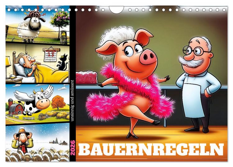 Produktbild: Bauernregeln, unsinnig und am&uuml;sant (Wandkalender 2026 DIN A4 quer), CALVENDO Monatskalender