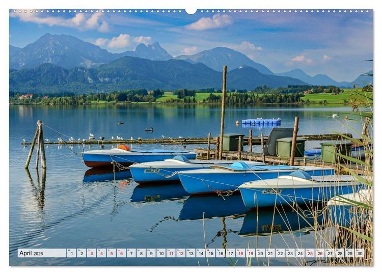 Produktbild: Bayerische Seenlandschaften - Natur im Einklang mit Freizeit und Kultur (Wandkalender 2026 DIN A2 quer), CALVENDO Monatskalender