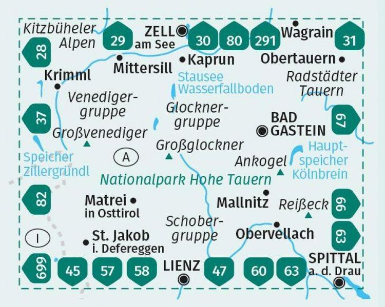 Produktbild: KOMPASS Wanderkarten-Set 50 Nationalpark Hohe Tauern, Gro&szlig;ve
