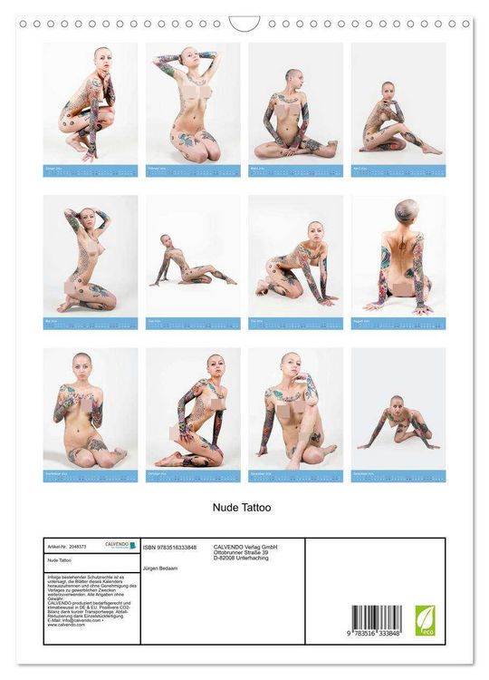 Produktbild: Nude Tattoo (Wandkalender 2026 DIN A3 hoch), CALVENDO Monatskalender