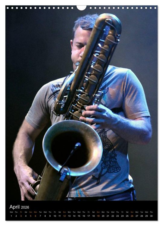 Produktbild: Jazz Saxophonists 2026 (Wall Calendar 2026 DIN A3 portrait), CALVENDO 12 Month Wall Calendar